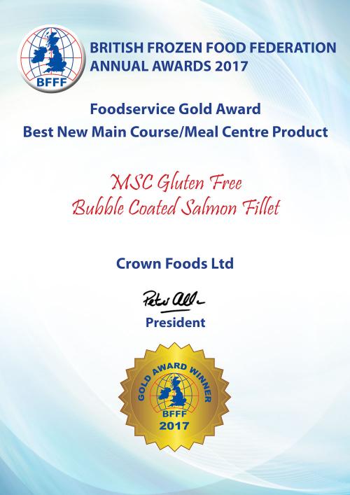 BFFF Gold Award Certificate
